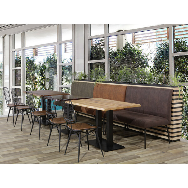 Horeca Bank | THEMIS | Microvezel/Metaal | Brown | Zwarte Poten | Indoor | 1200x600x950(h)mm