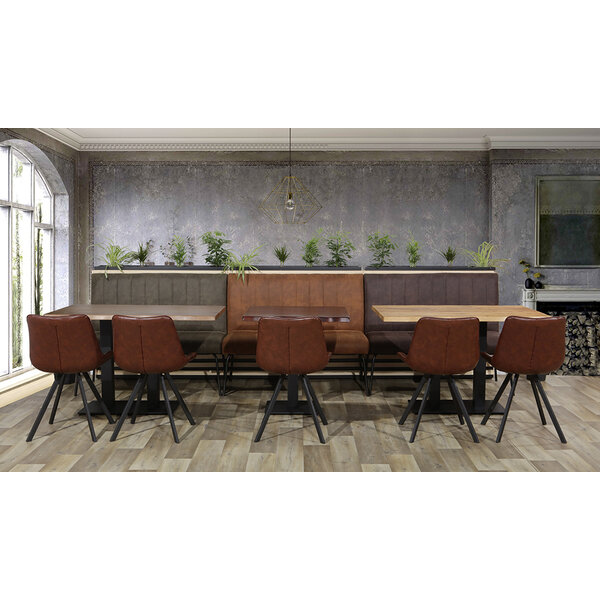 Horeca Bank | THEMIS | Microvezel/Metaal | Brown | Zwarte Poten | Indoor | 1200x600x950(h)mm