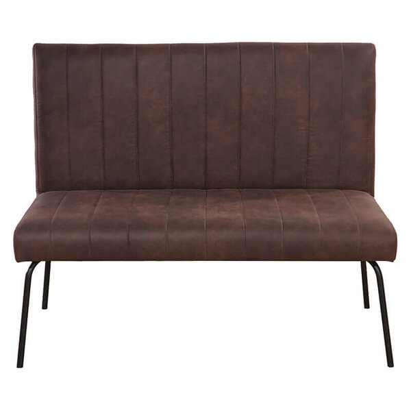 Horeca Bank | THEMIS | Microvezel/Metaal | Brown | Zwarte Poten | Indoor | 1200x600x950(h)mm