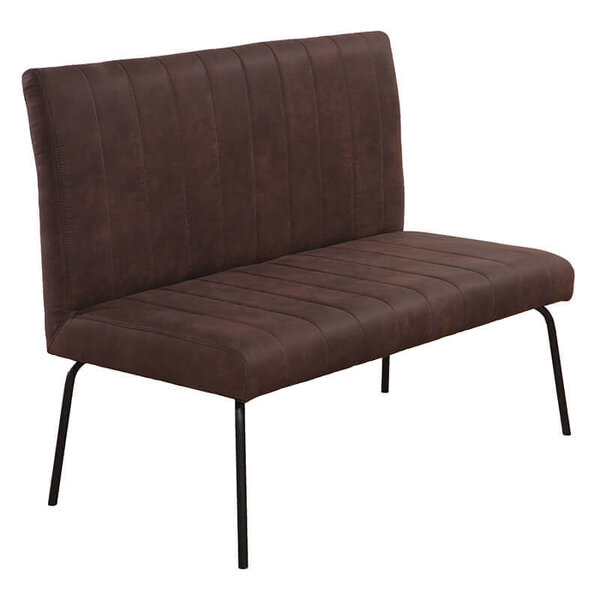 Horeca Bank | THEMIS | Microvezel/Metaal | Brown | Zwarte Poten | Indoor | 1200x600x950(h)mm