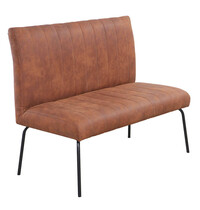 HC Horeca Bank | THEMIS | Microvezel/Metaal | Cognac | Zwarte Poten | Indoor | 1200x600x950(h)mm 