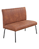 HC Horeca Bank | THEMIS | Microvezel/Metaal | Cognac | Zwarte Poten | Indoor | 1200x600x950(h)mm 