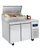 Mastro Saladette | 2 Deuren (1/1 GN) | Boven 4x 1/3 GN | -2°C/+8°C | Geforceerd | Klapdeksel | Wielen (Geremd) | 1400x700x1090(h)mm 
