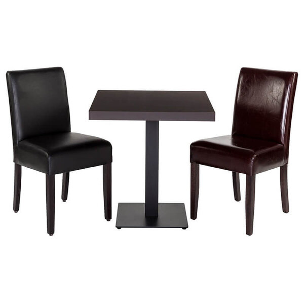 Stoel | MABEL | Kunstleer/Hout | Dark Bordeaux | Wengé Poten | Indoor | 430x590x900(h)mm