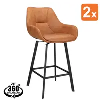 HC Barkrukken | BIAS | Microleder/Metaal | Camel | Zwarte Poten | Indoor | 2 Stuks | 500x570x950(h)mm 