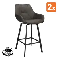 HC Barkrukken | BIAS | Microleder/Metaal | Anthracite | Zwarte Poten | Indoor | 2 Stuks | 500x570x950(h)mm 