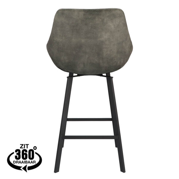 Barkrukken | BIAS | Fluweel/Metaal | Hunter | Zwarte Poten | Indoor | 2 Stuks | 500x570x950(h)mm