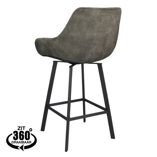Barkrukken | BIAS | Fluweel/Metaal | Hunter | Zwarte Poten | Indoor | 2 Stuks | 500x570x950(h)mm