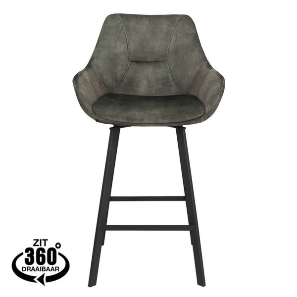 Barkrukken | BIAS | Fluweel/Metaal | Hunter | Zwarte Poten | Indoor | 2 Stuks | 500x570x950(h)mm