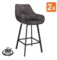 HC Barkrukken | BIAS | Fluweel/Metaal | Anthracite | Zwarte Poten | Indoor | 2 Stuks | 500x570x950(h)mm 