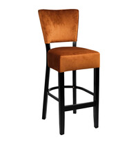 HC Barkruk | TARA | Fluweel/Hout | Cognac | Wengé Frame | Indoor | 420x410x1110(h)mm 