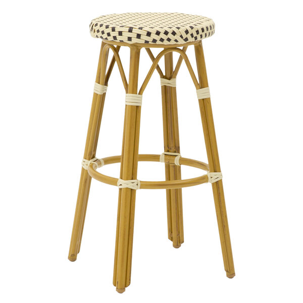 Barkruk | HAVANA | Aluminium Rotan/Aluminium | Creme | Naturel Frame | In-/Outdoor | 360x760(h)mm