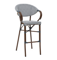 HC Barkruk | MILANO | Aluminium Rotan/Aluminium | Blue | Bruin Frame | In-/Outdoor | 570x570x1140(h)mm 