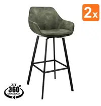 HC Barkrukken | RENE | Fluweel/Metaal | Hunter | Zwarte Poten | Indoor | 2 Stuks | 530x540x1050(h)mm 