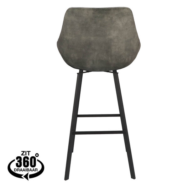 Barkrukken | BIAS | Fluweel/Metaal | Hunter | Zwarte Poten | Indoor | 2 Stuks | 500x570x1100(h)mm