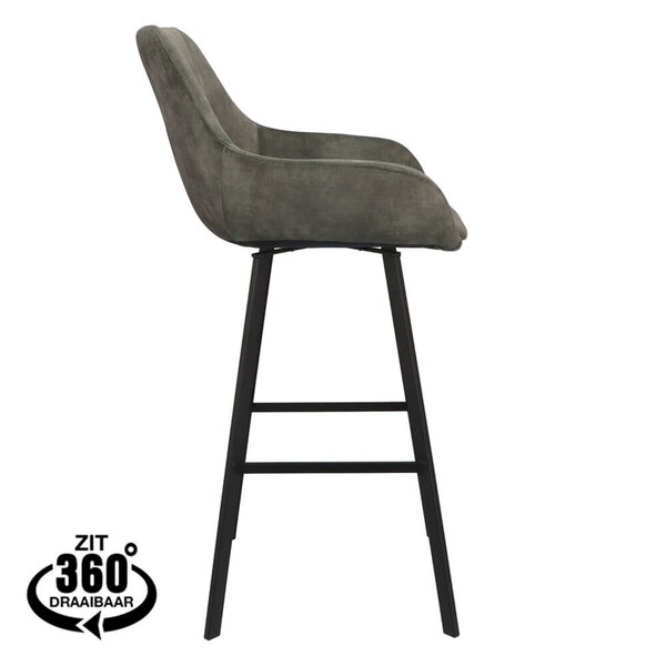 Barkrukken | BIAS | Fluweel/Metaal | Hunter | Zwarte Poten | Indoor | 2 Stuks | 500x570x1100(h)mm