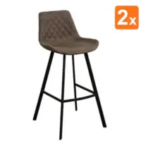 HC Barkrukken | EMPERIO | Microvezel/Metaal | Olive | Zwarte Poten | Indoor | 2 Stuks | 500x500x1080(h)mm