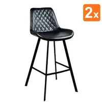 HC Barkrukken | EMPERIO | Kunstleer/Metaal | Black | Zwarte Poten | Indoor | 2 Stuks | 500x500x1080(h)mm