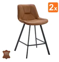 HC Barkrukken | CARMEN | Leer/Metaal | Camel | Zwarte Poten | Indoor | 2 Stuks | 500x550x1100(h)mm 