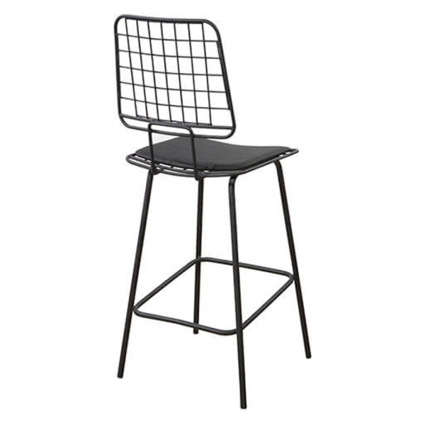 Barkruk | RIO | Kunstleer/Metaal | Black | Zwart Frame | Indoor | 450x450x1180(h)mm