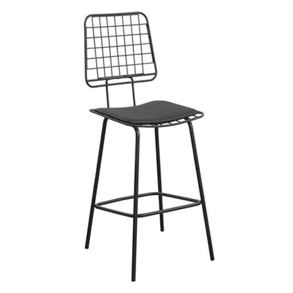 Barkruk | RIO | Kunstleer/Metaal | Black | Zwart Frame | Indoor | 450x450x1180(h)mm