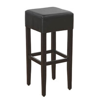HC Barkruk | SANJA | Kunstleer/Hout | Black | Wengé Frame | Indoor | 370x370x820(h)mm 