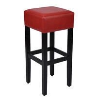 HC Barkruk | SANJA | Kunstleer/Hout | Bordeaux | Wengé Frame | Indoor | 370x370x820(h)mm 