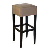 HC Barkruk | SANJA | Kunstleer/Hout | Taupe | Wengé Frame | Indoor | 370x370x820(h)mm 