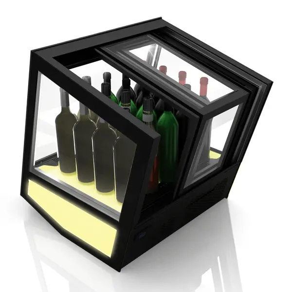 Koelvitrine | QBO | Zwart | +4°C/+8°C | Geforceerd | 1/2/3 Niveaus | RGB Backlight | 620x670x670(h)mm