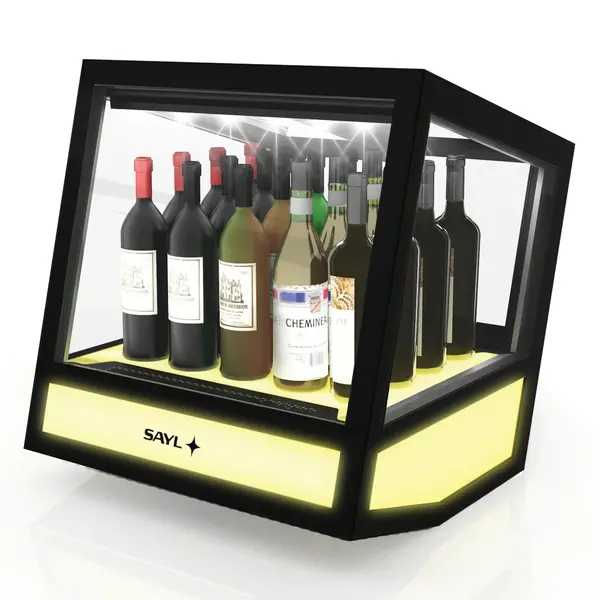 Koelvitrine | QBO | Zwart | +4°C/+8°C | Geforceerd | 1/2/3 Niveaus | RGB Backlight | 620x670x670(h)mm