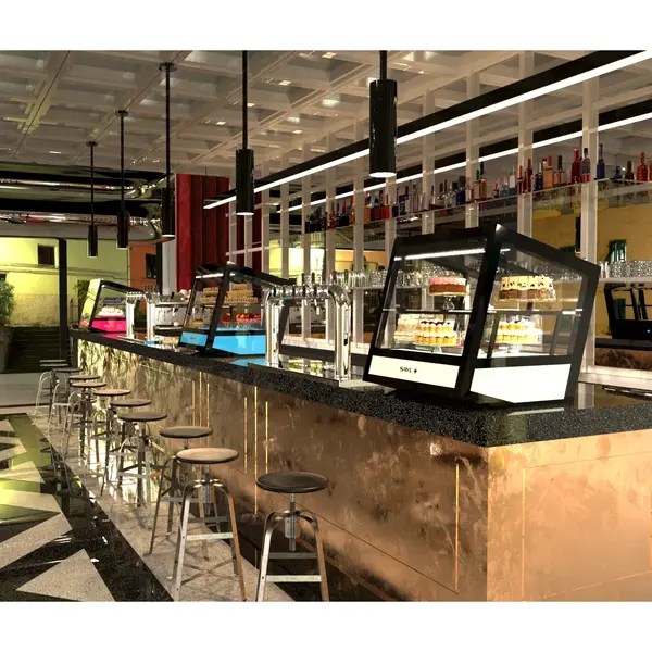 Koelvitrine | QBO | Zwart | +4°C/+8°C | Geforceerd | 1/2/3 Niveaus | RGB Backlight | 620x670x670(h)mm