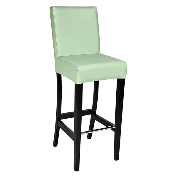 Barkruk | JARNO | Kunstleer/Hout | Mint Green | Wengé Poten | Indoor | 390x520x1110(h)mm