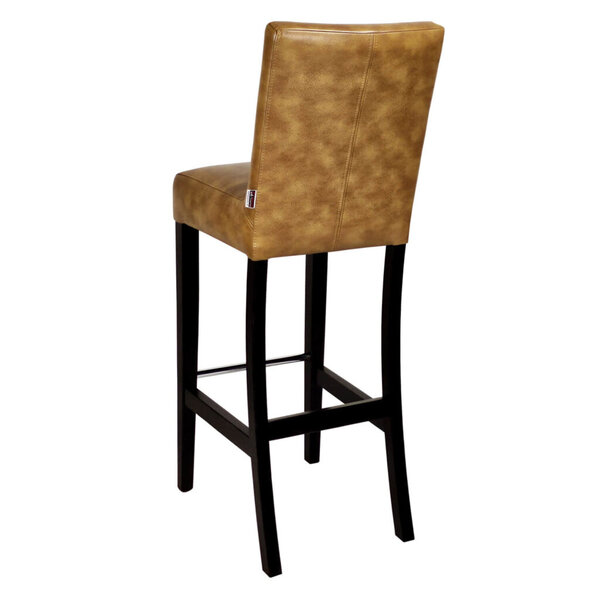 Barkruk | JARNO | Kunstleer/Hout | Ary Cognac | Wengé Poten | Indoor | 390x520x1110(h)mm