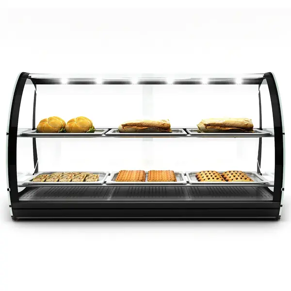 Warmhoudvitrine | HONDA | Zwart | 6x 2/3 GN | 30°C/80°C | Statisch | 2 Niveaus | 1.8kW (230V) | 1100x510x635(h)mm