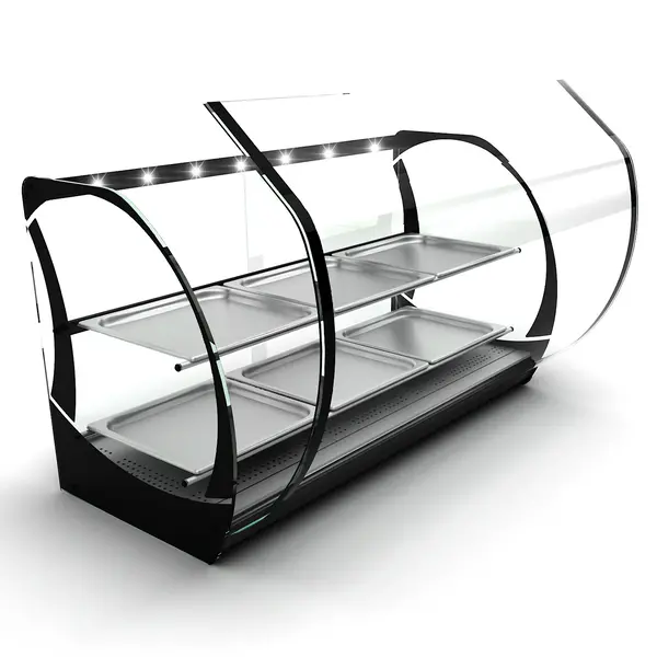 Warmhoudvitrine | HONDA | Zwart | 6x 2/3 GN | 30°C/80°C | Statisch | 2 Niveaus | 1.8kW (230V) | 1100x510x635(h)mm