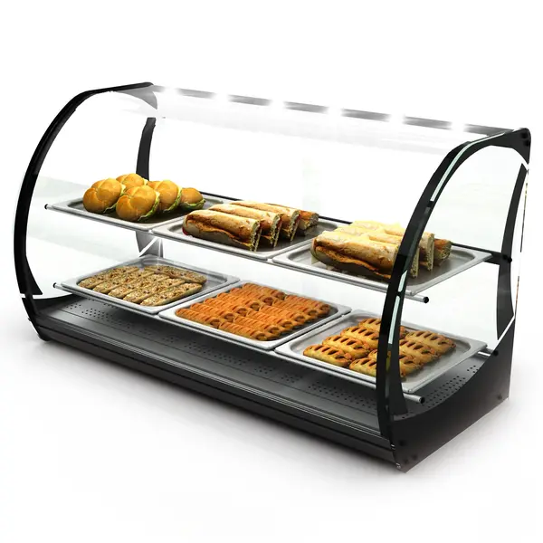 Warmhoudvitrine | HONDA | Zwart | 6x 2/3 GN | 30°C/80°C | Statisch | 2 Niveaus | 1.8kW (230V) | 1100x510x635(h)mm