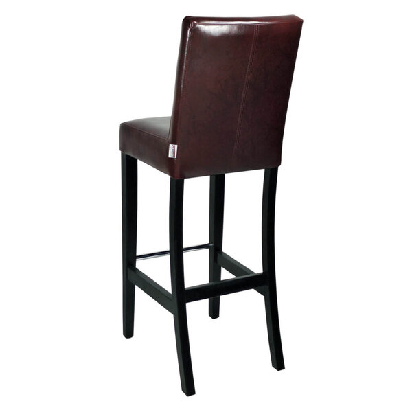 Barkruk | JARNO | Kunstleer/Hout | Dark Brown | Wengé Poten | Indoor | 390x520x1110(h)mm