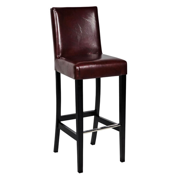 Barkruk | JARNO | Kunstleer/Hout | Dark Brown | Wengé Poten | Indoor | 390x520x1110(h)mm