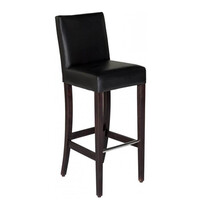 HC Barkruk | JARNO | Kunstleer/Hout | Black | Wengé Poten | Indoor | 390x520x1110(h)mm 
