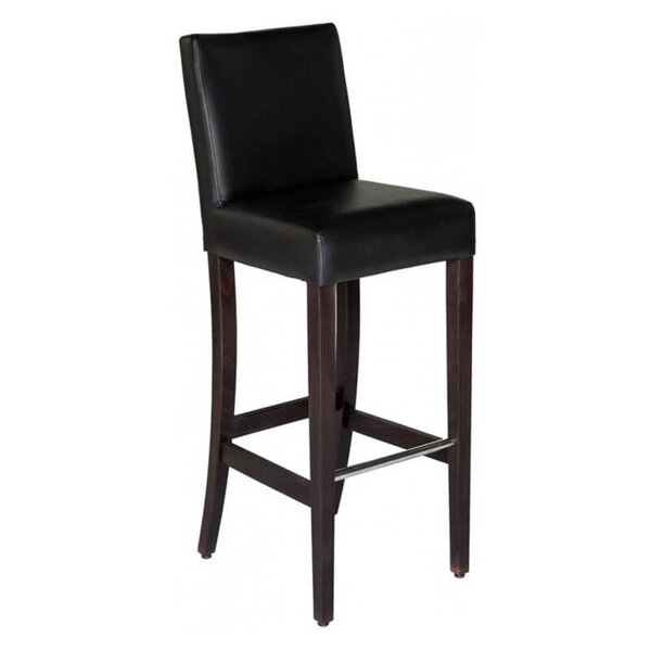 Barkruk | JARNO | Kunstleer/Hout | Black | Wengé Poten | Indoor | 390x520x1110(h)mm