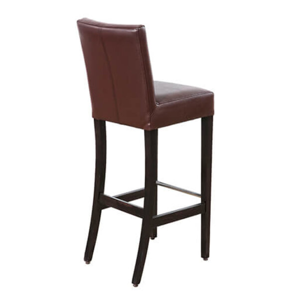 Barkruk | JARNO | Kunstleer/Hout | Mat Bordeaux | Wengé Poten | Indoor | 390x520x1110(h)mm