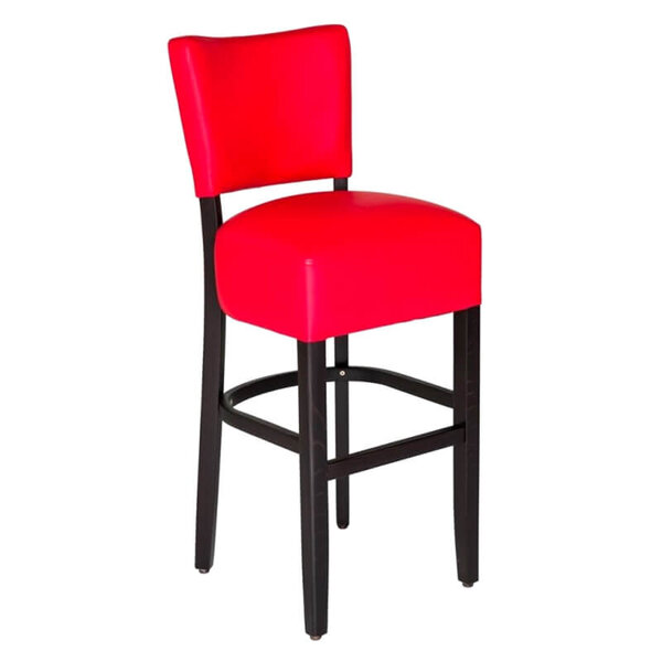 Barkruk | TARA | Kunstleer/Hout | Red | Wengé Frame | Indoor | 420x410x1110(h)mm