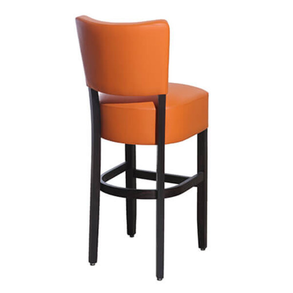 Barkruk | TARA | Kunstleer/Hout | Orange | Wengé Frame | Indoor | 420x410x1110(h)mm