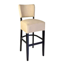 HC Barkruk | TARA | Kunstleer/Hout | Creme | Wengé Frame | Indoor | 420x410x1110(h)mm 