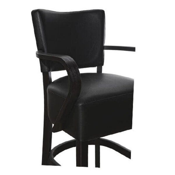 Barkruk | TARA | Kunstleer/Hout | Black | Wengé Frame | Indoor | 530x560x1110(h)mm