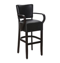 HC Barkruk | TARA | Kunstleer/Hout | Black | Wengé Frame | Indoor | 530x560x1110(h)mm 