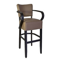 HC Barkruk | TARA | Kunstleer/Hout | Taupe | Wengé Frame | Indoor | 530x560x1110(h)mm 