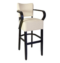 HC Barkruk | TARA | Kunstleer/Hout | Creme | Wengé Frame | Indoor | 530x560x1110(h)mm 