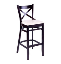 HC Barkruk | LILA | Kunstleer/Hout | White | Wengé Frame | Indoor | 470x510x1100(h)mm 