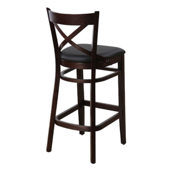 Barkruk | LILA | Kunstleer/Hout | Black | Wengé Frame | Indoor | 470x510x1100(h)mm